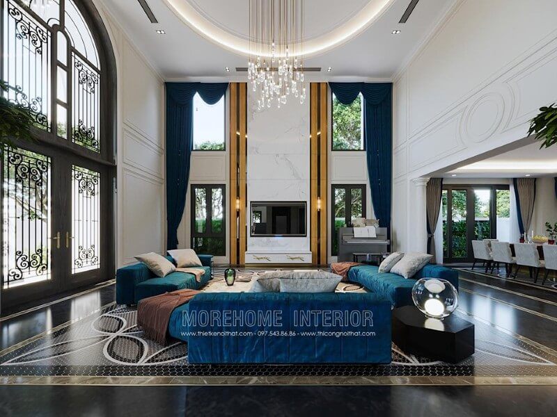 Mẫu đá ốp tường phòng khách để tạo nên sự đẹp đẽ.